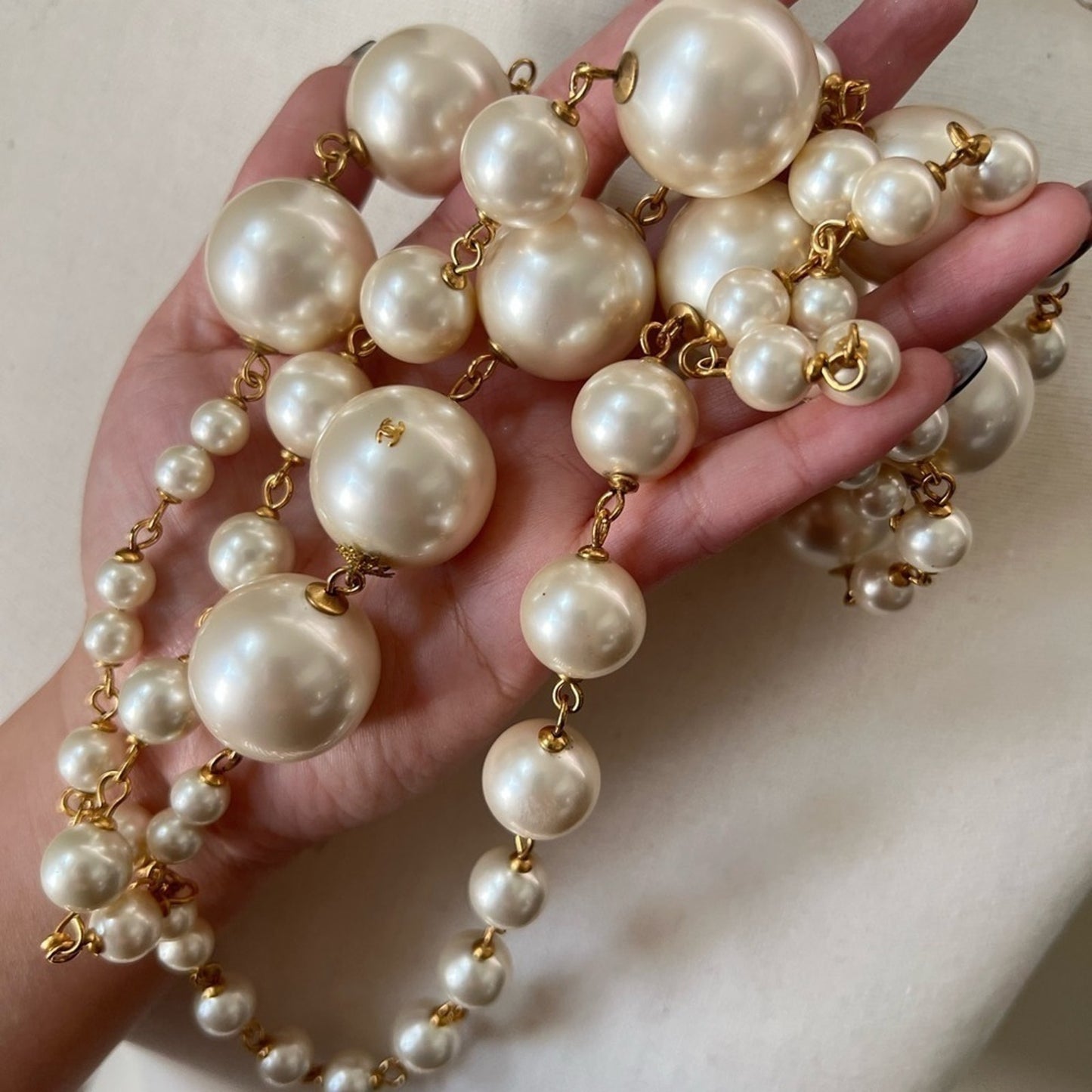CHANEL Large Oversized Faux Pearl Necklace - RARE!!