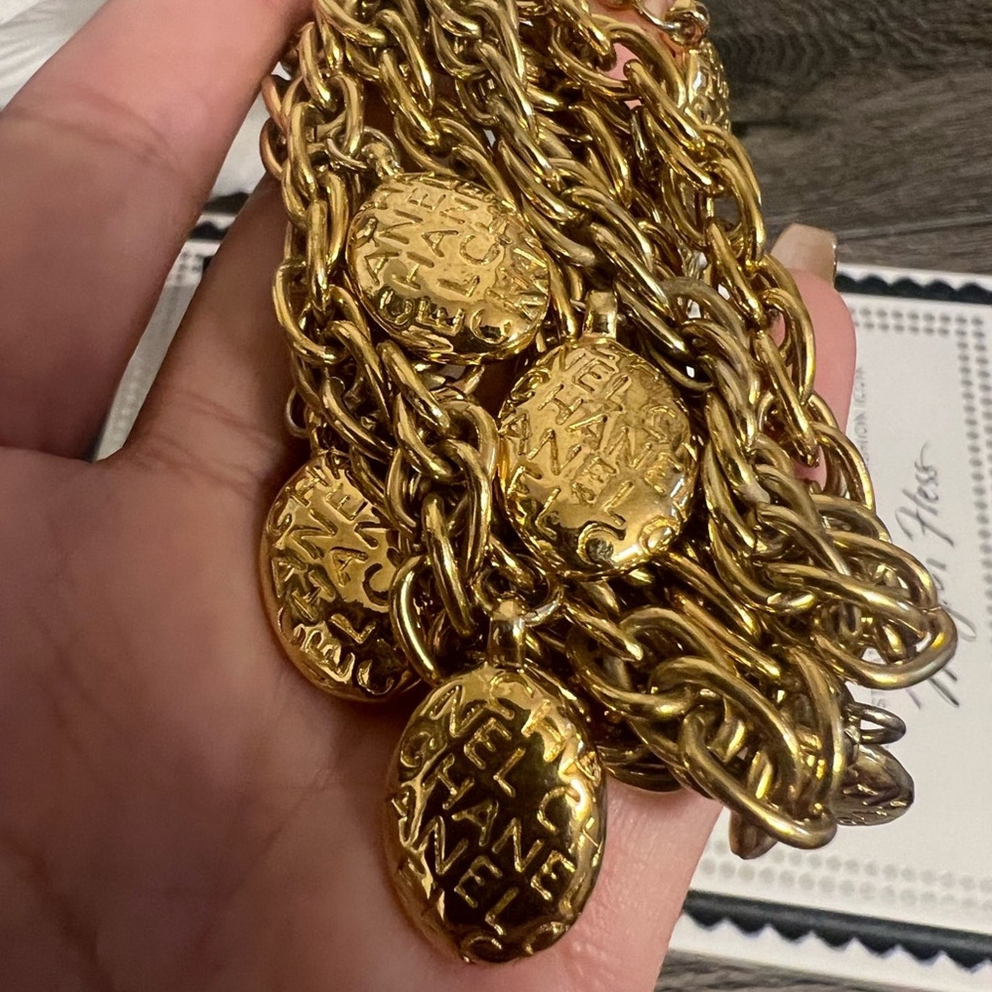 CHANEL Vintage Gold Multistrand Charm Bracelet