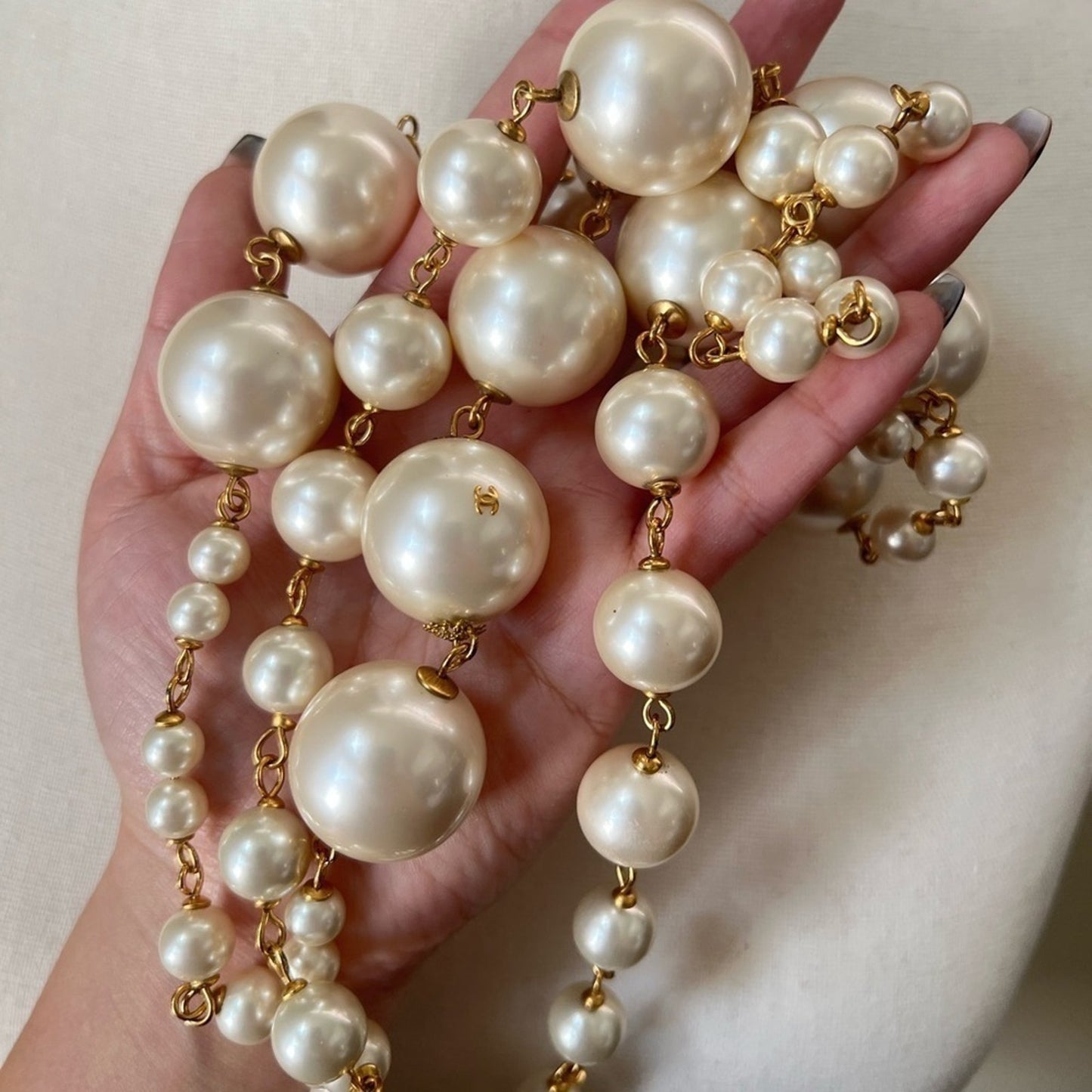 CHANEL Large Oversized Faux Pearl Necklace - RARE!!