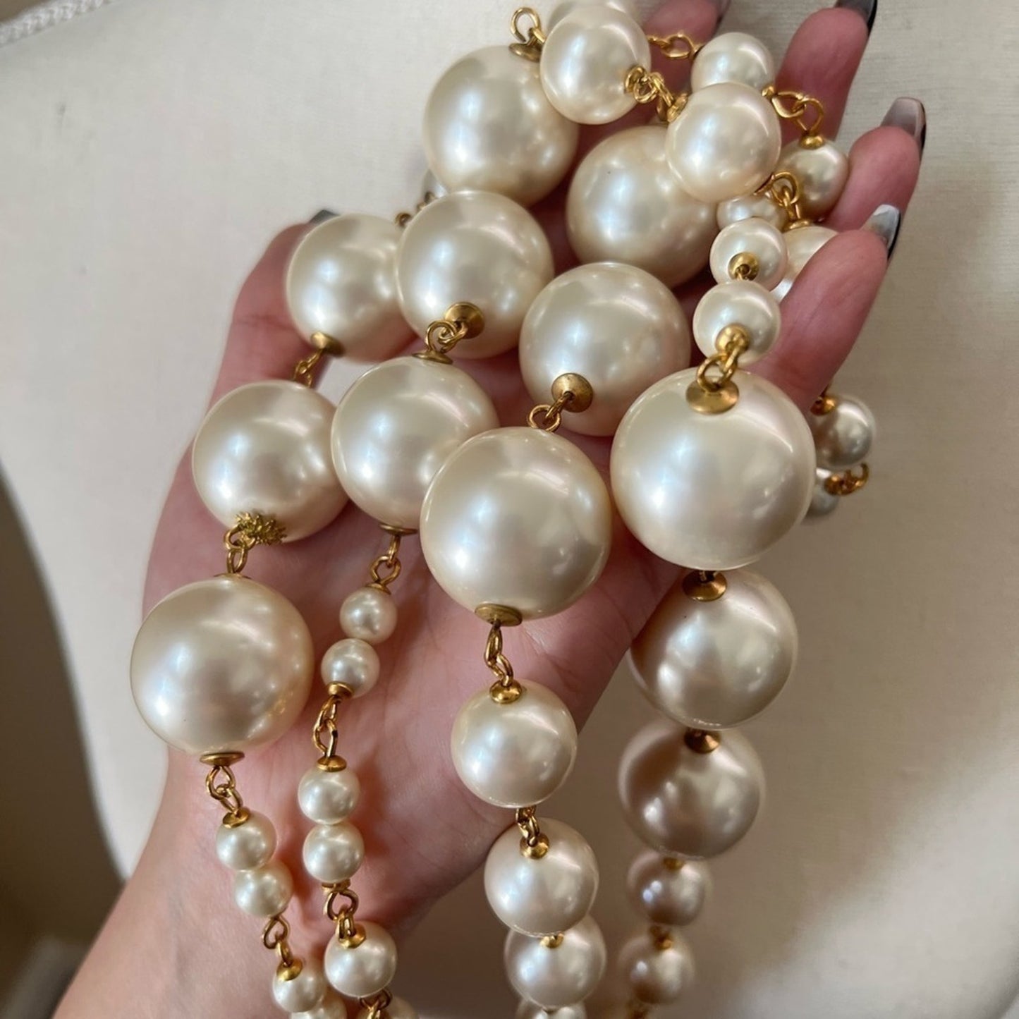 CHANEL Large Oversized Faux Pearl Necklace - RARE!!