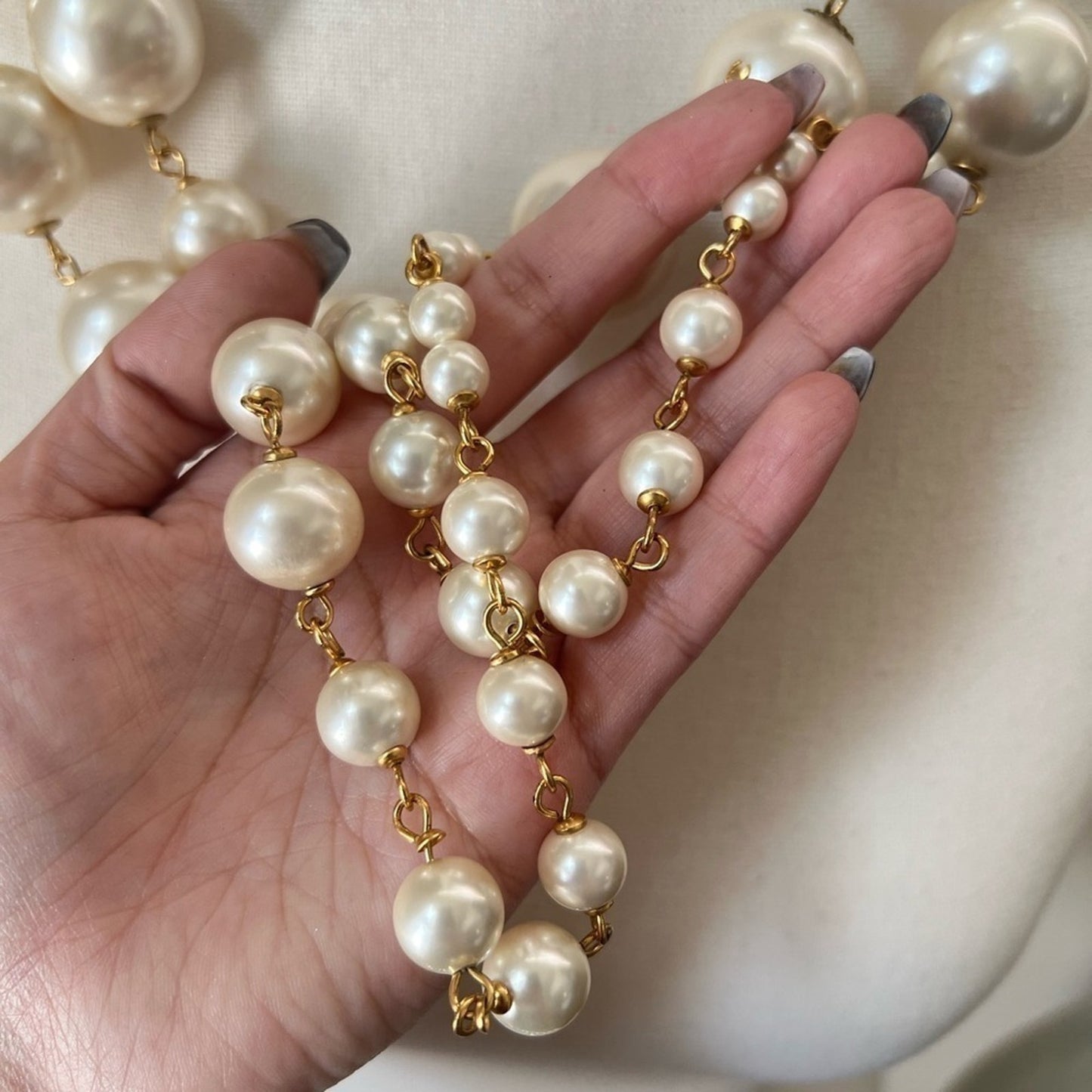 CHANEL Large Oversized Faux Pearl Necklace - RARE!!