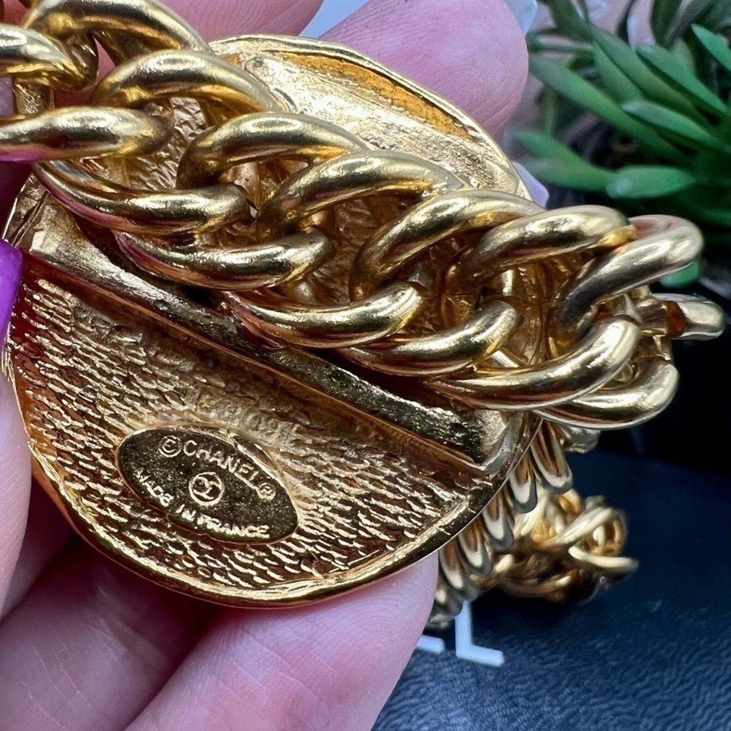 Chanel 24K Gold Plated Vintage Rue Cambon Medallion Collar Necklace