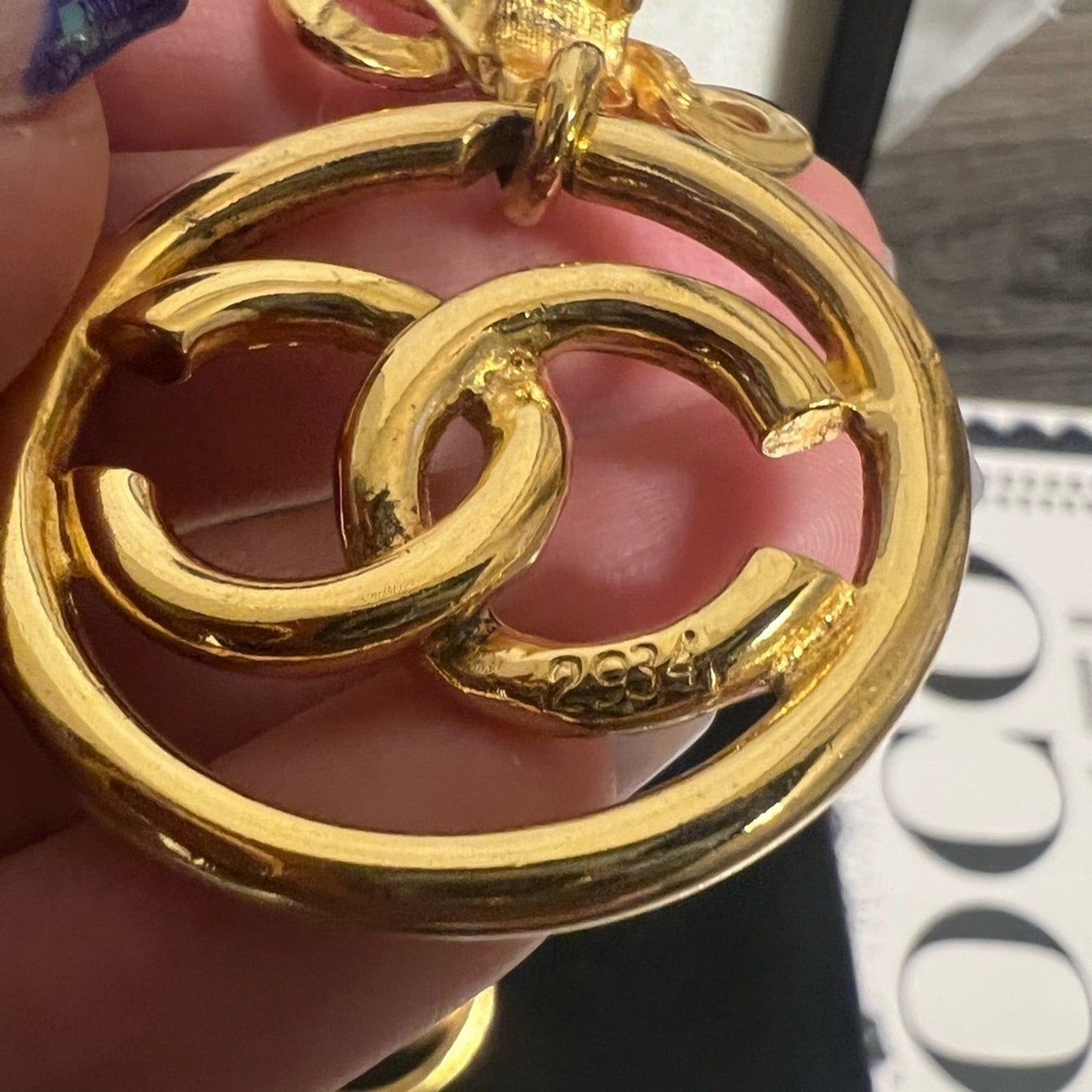 CHANEL Vintage Gold CC Knot Drop Earrings